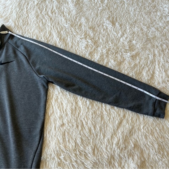 Nike Dri-FIT Long Sleeve Gray Base with Black Accents 3/4 Zipper Logo Men's L - Picture 4 of 10